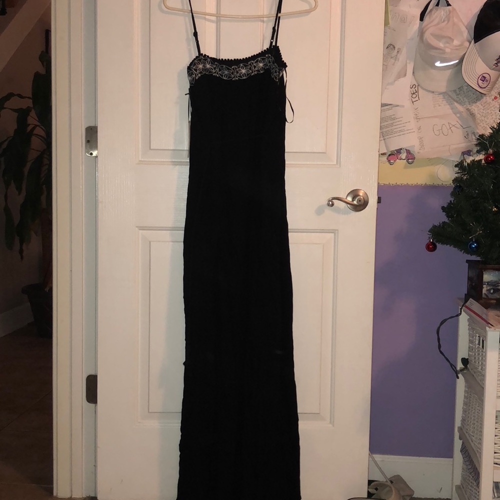 Maxi dress with wrap belt.
